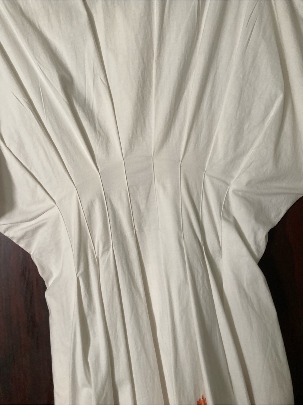 Anthropologie Tobie Cream Midi Dress with Pink and Green Floral Hem - Picture 10 of 11